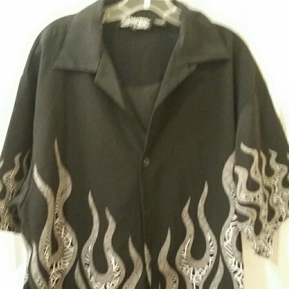Men's Dragonfly Button Down Shirt Sz.XL